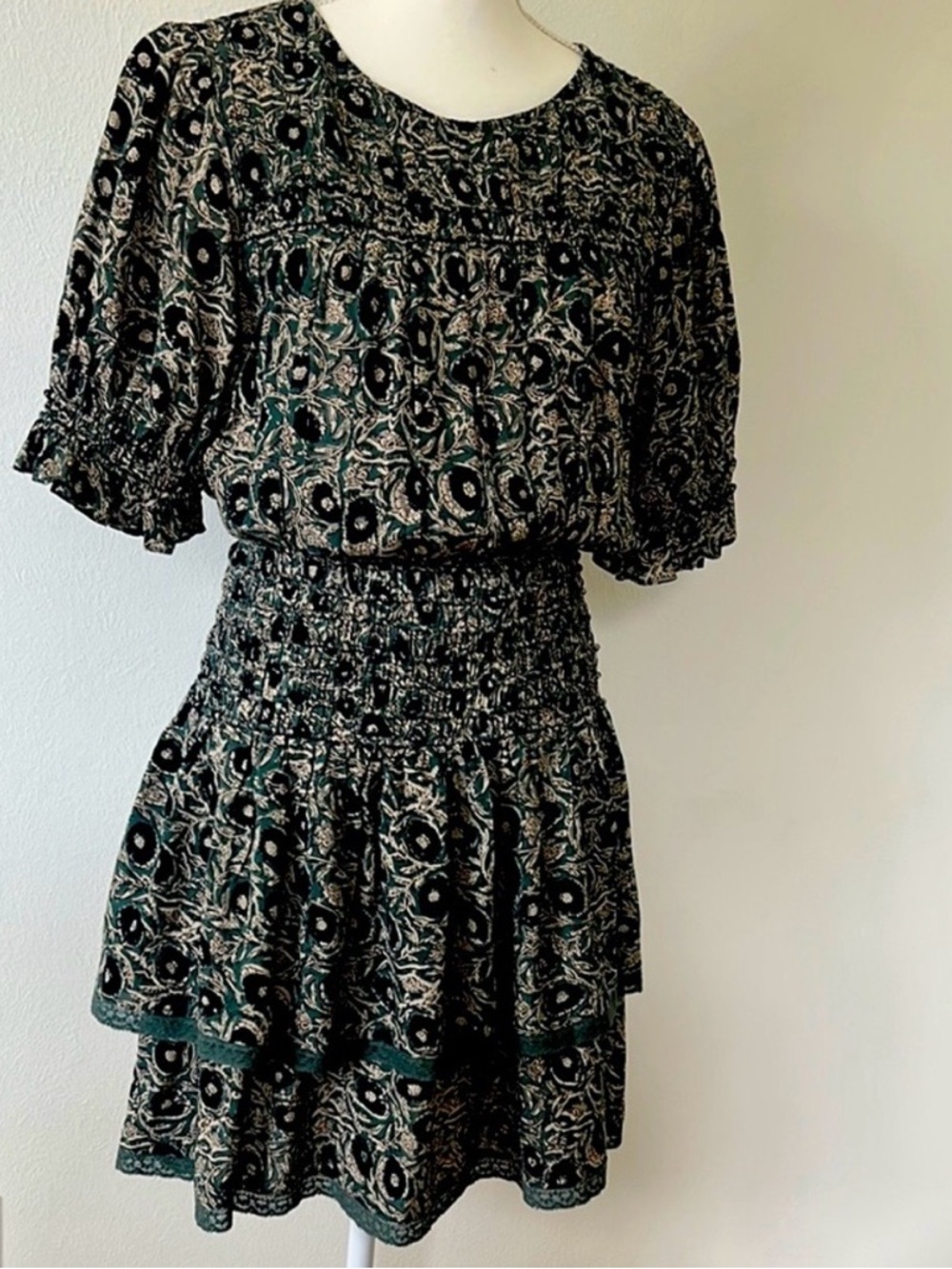 Sea New York Blue and Cream Floral Print Mini Dress